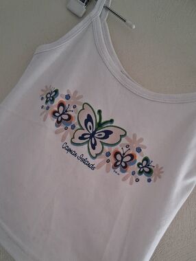 White Girls' Butterfly Tank Top